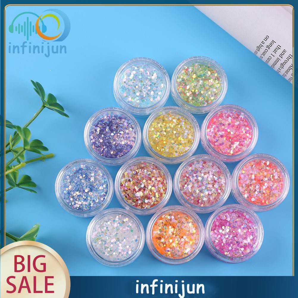 1 Hộp Kim Tuyến Lục Giác 3d Trang Trí Móng Tay
