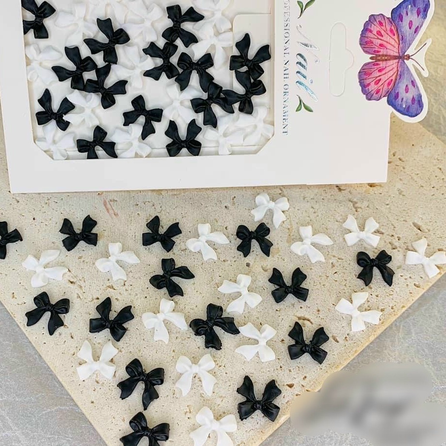 Túi set Nơ Mix Màu Đen Trắng 30 chiếc/ túi trang trí móng làm đẹp ...