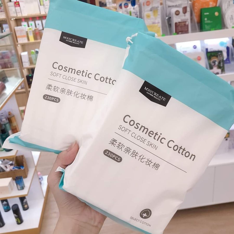 BÔNG TẨY TRANG MAYCREATE COSMETIC COTTON SOFT CLOSE SKIN 230 MIẾNG CHÍNH HÃNG - 9696