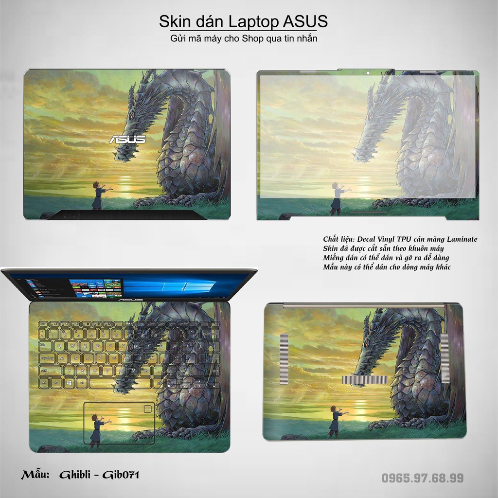 Skin dán Laptop Asus in hình Ghibli _nhiều mẫu 11 (inbox mã máy cho Shop)