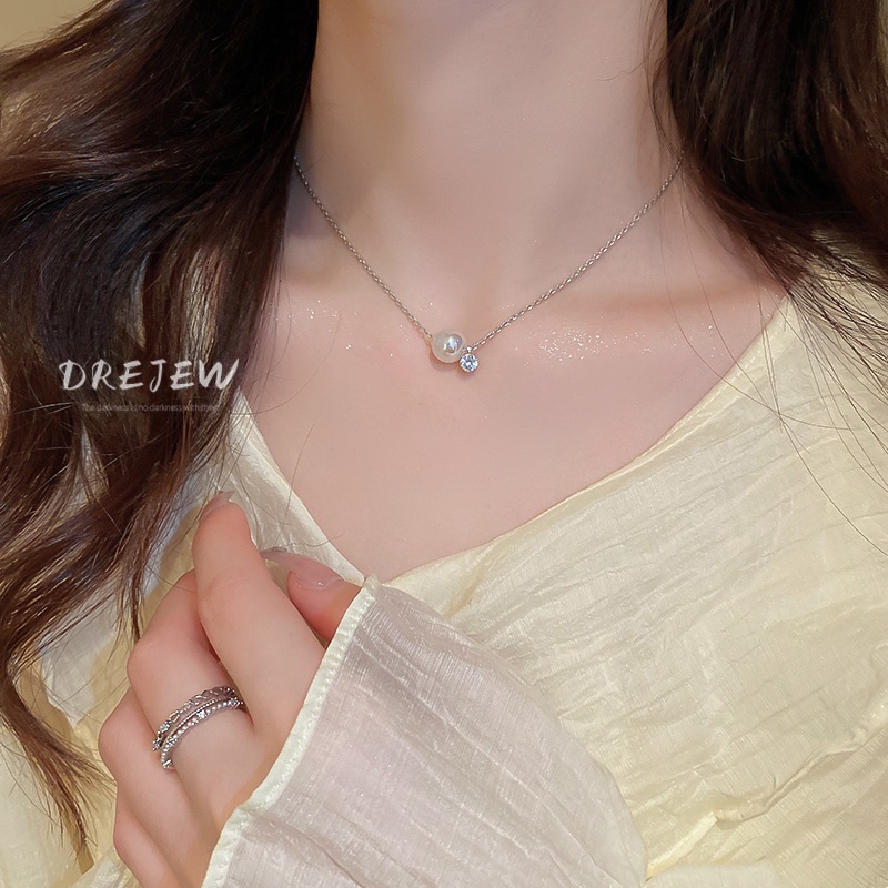 DREJEW Dây chuyền mặt ngọc trai thời trang dành cho nữ