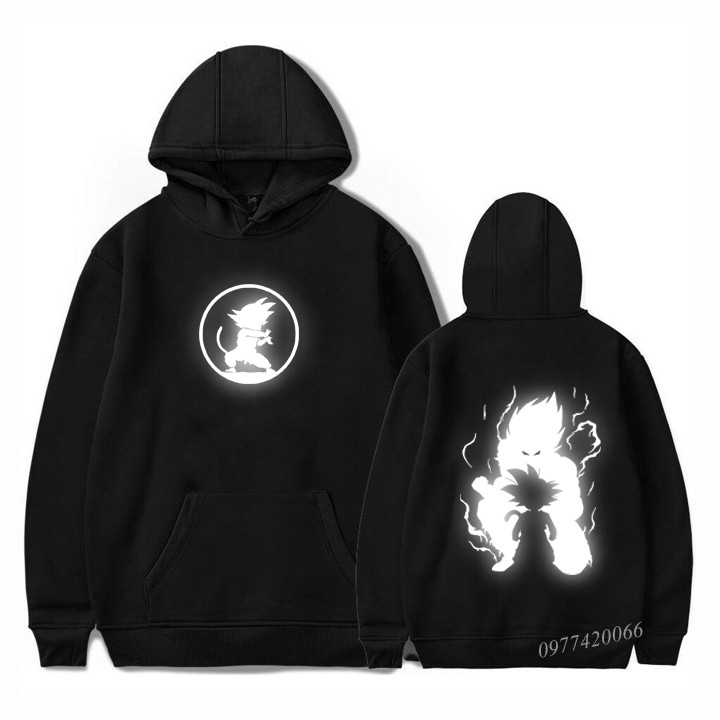 áo 7 viên ngọc rồng, áo hoodie Dragonball phản quang, Songoku