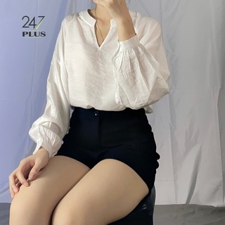 Áo Sơ Mi Tay Bồng Cổ V