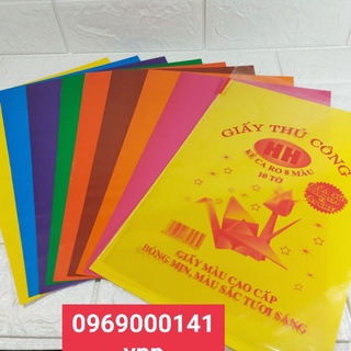 1 tập giấy thủ công  kẻ caro loại a4 8 màu