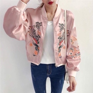 Khoát Bomber thêu hoa