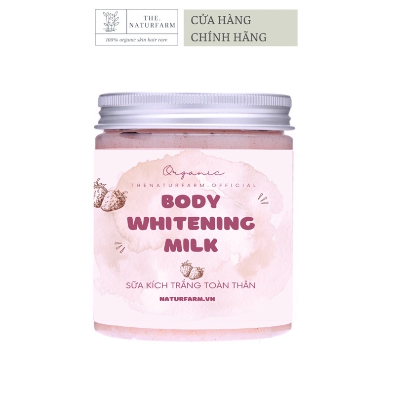 Sữa kích trắng body whitening milk chiết xuất dâu tây