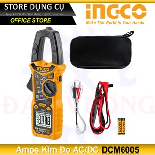 Đồng hồ kẹp ac/dc ingco dcm6005 | ampe kìm ac/dc 6000 số đếm / giữ dữ liệu dòng điện một chiều 60a / 600a ±