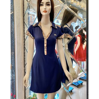 Đầm nữ burbery cổ đức nịnh eo vải dày dặn mềm mịn