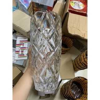 Lọ hoa Thủy tinh Pha Lê trắng trụ bầu 30cm