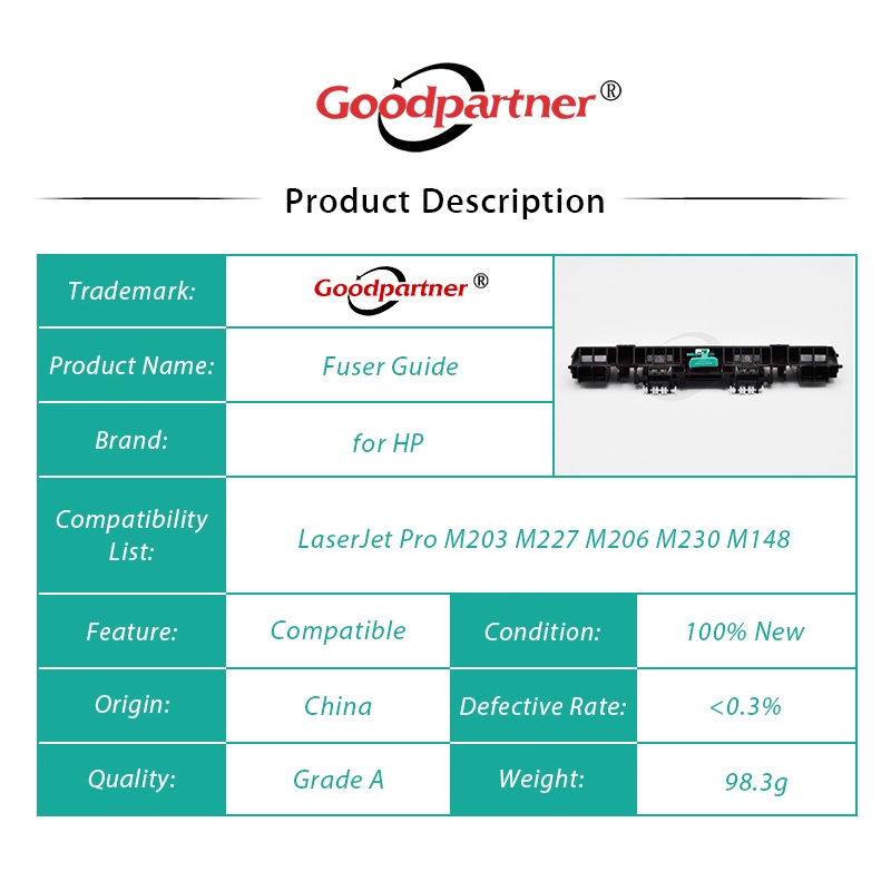 Con Lăn Giấy Hướng Dẫn RM2-0836 - 010 RM2-0836 - 000 Cho HP LaserJet Pro M203 M227 M206 M230 M148 203 227 206 230