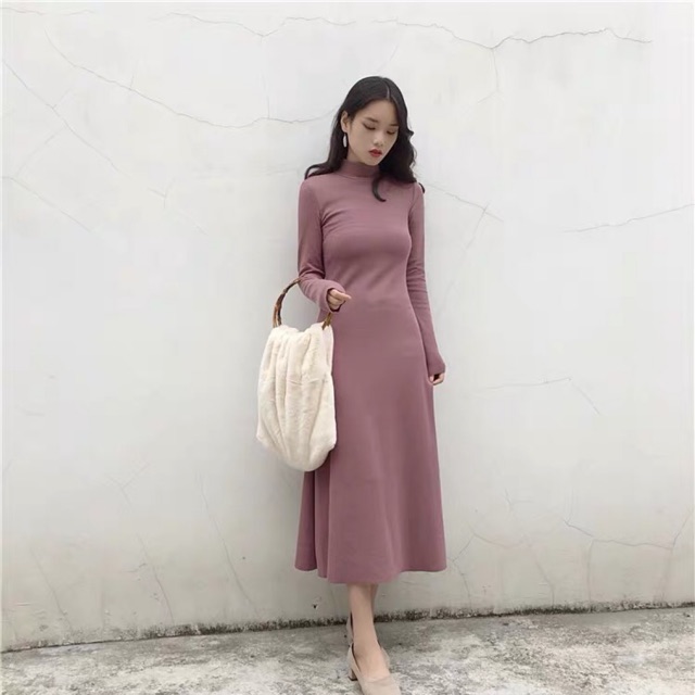 Váy len tăm dáng dài ULZZANG