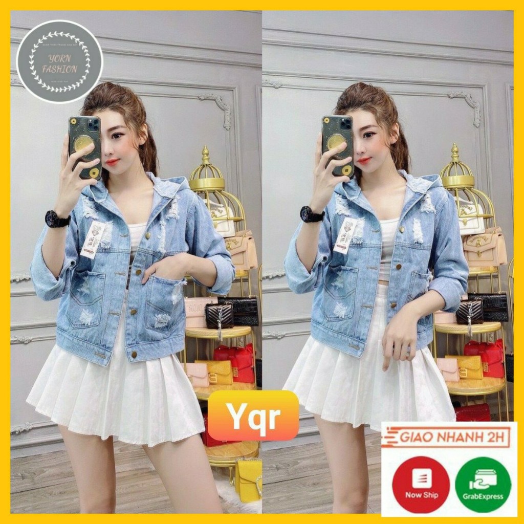 Áo Khoác Jean Nữ YornFashion, Áo Khoác Sành Điệu Đẹp Thời Trang Cao Cấp L78