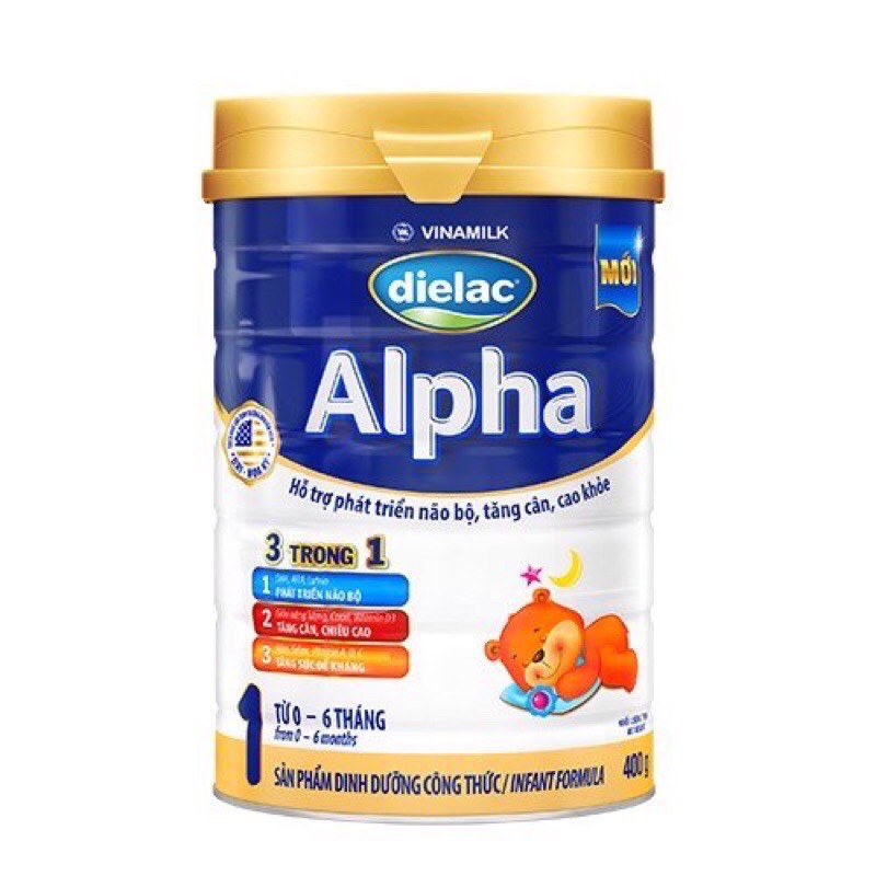 Sữa Bột Dielac Alpha Số 1 400g ( Dành cho trẻ từ 0-6 tháng tuổi )