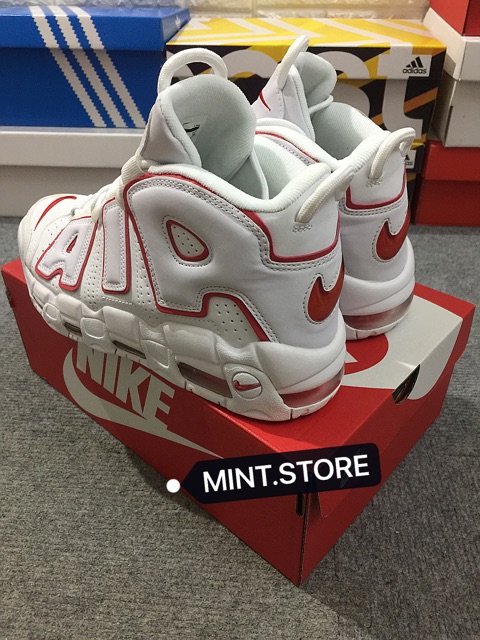 NEW CTY [FreeShip] [Xả Giá Sốc]. (Video cận cảnh) Giày Sneaker Air More Uptempo Trắng viền đỏ uy tín P new . HOT