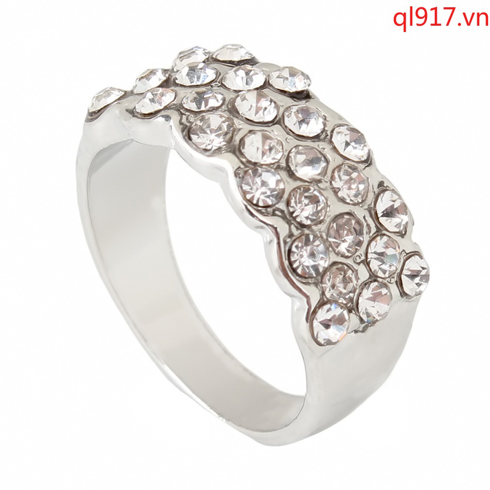 Nhẫn Cưới Mạ Vàng Hồng Đính Kim Cương Nhân Tạo