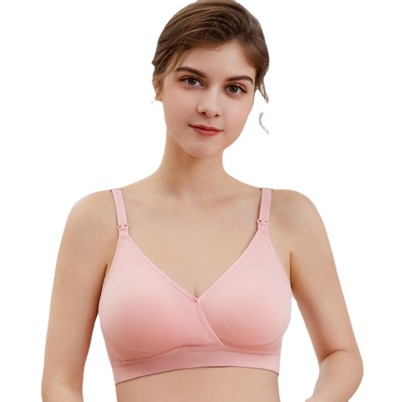 Áo ngực không đường may cổ chữ V đan chéo độ đàn hồi cao tháo được nhanh để cho bé uống sữa tiện dụng
