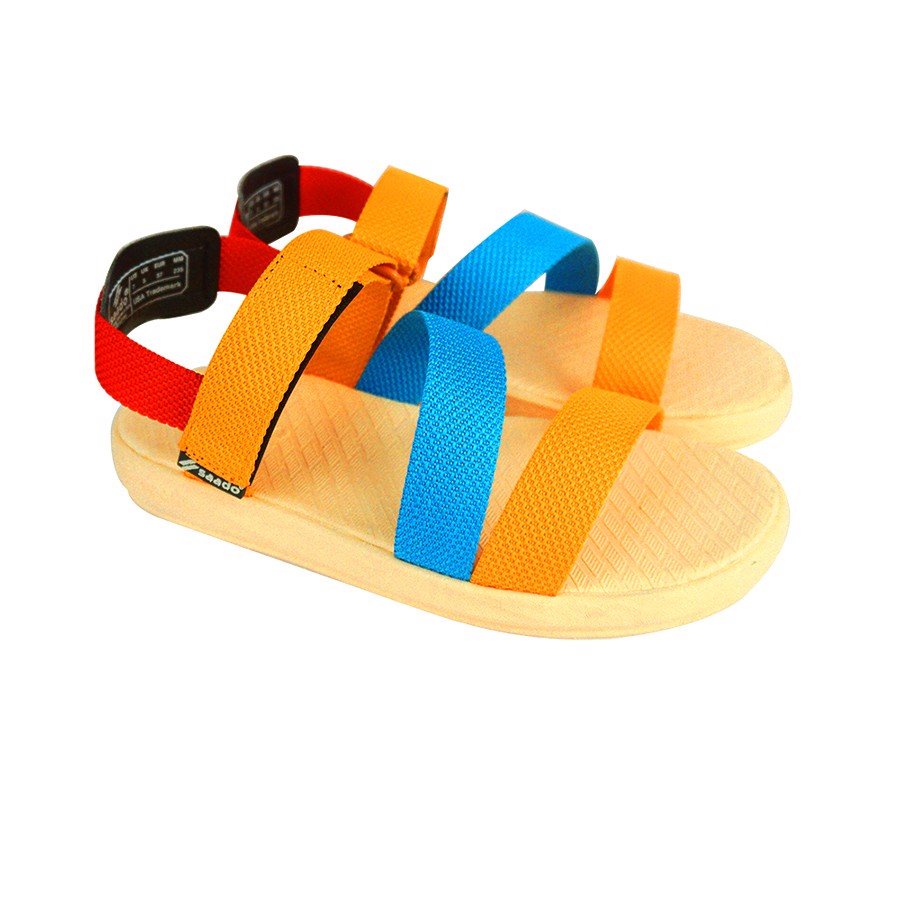 Sandal Saado nữ chính hãng quai chéo SE02 màu vàng, Dép quai hậu đế bằng thương hiệu Mỹ siêu nhẹ bền