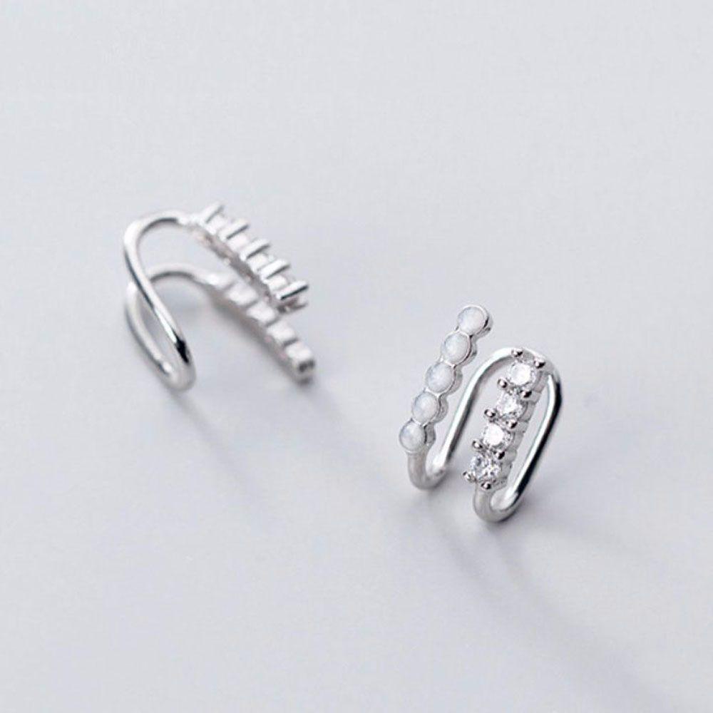 FORBETTER Set 2 Khuyên Vành Tai Đính Đá Thời Trang Cho Nữ