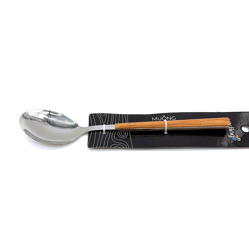 Spriing Muỗng Inox cán vân gỗ