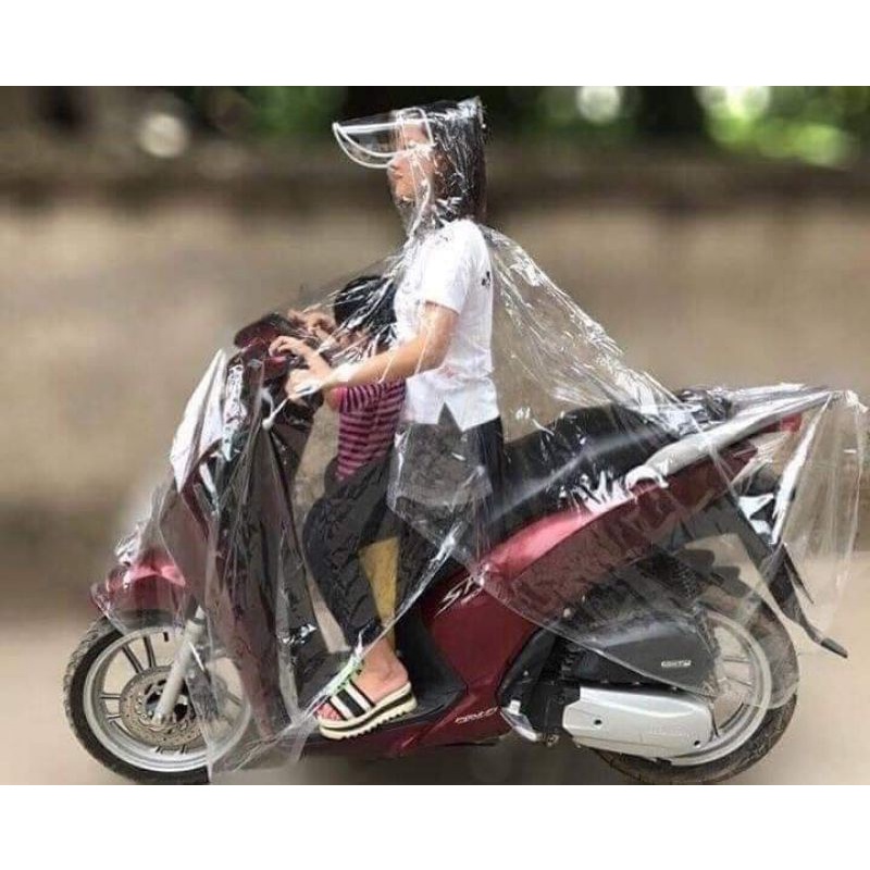 ÁO MƯA TRONG SUỐT 2 ĐẦU