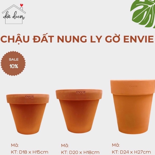 Chậu trồng cây chậu đất nung ly gờ size to 24x27cm Nhà Decor trồng cây cảnh, cây hoa, cây lá kiểng ship 1h lỗi 1 đổi 1