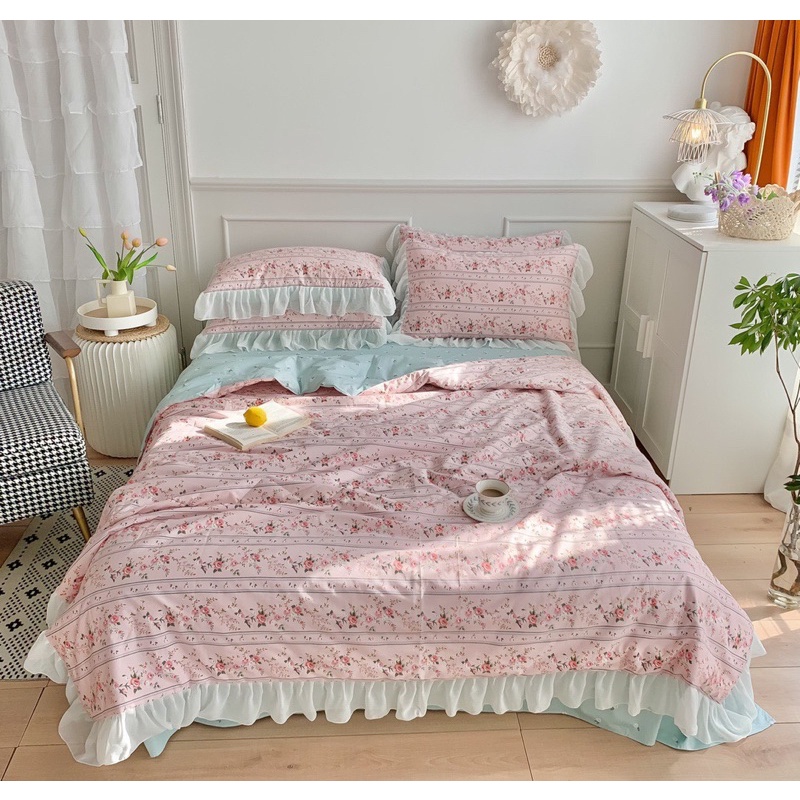 Cotton 100% Viền Bèo Chăn Chần Bông