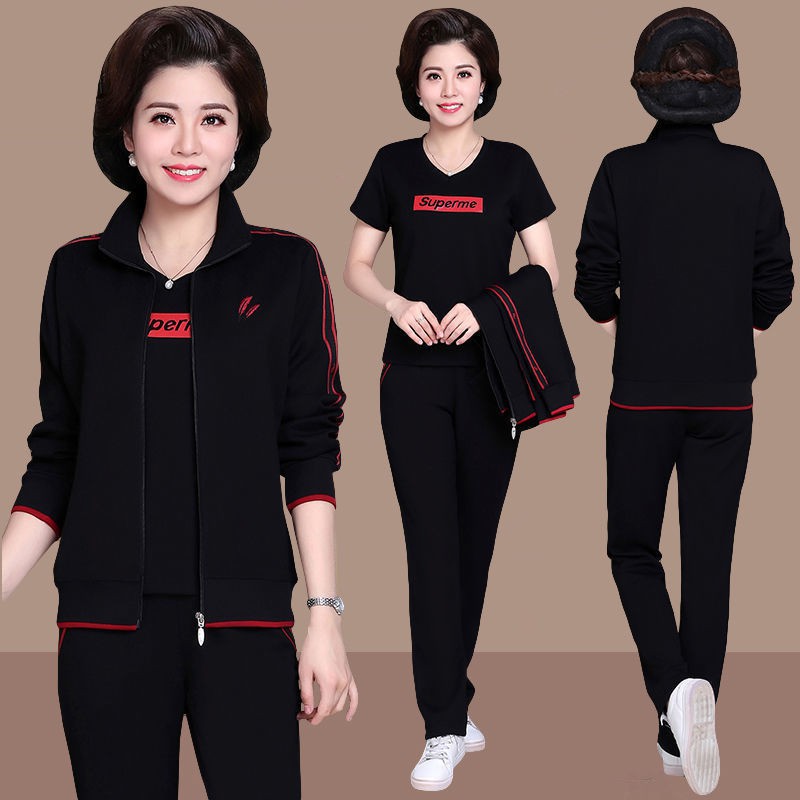 VLஐáo tuổiBộ quần mùa thu của mẹ, phông kiểu tây, âu phục trung niên, đồ xuân và phụ nữ niên