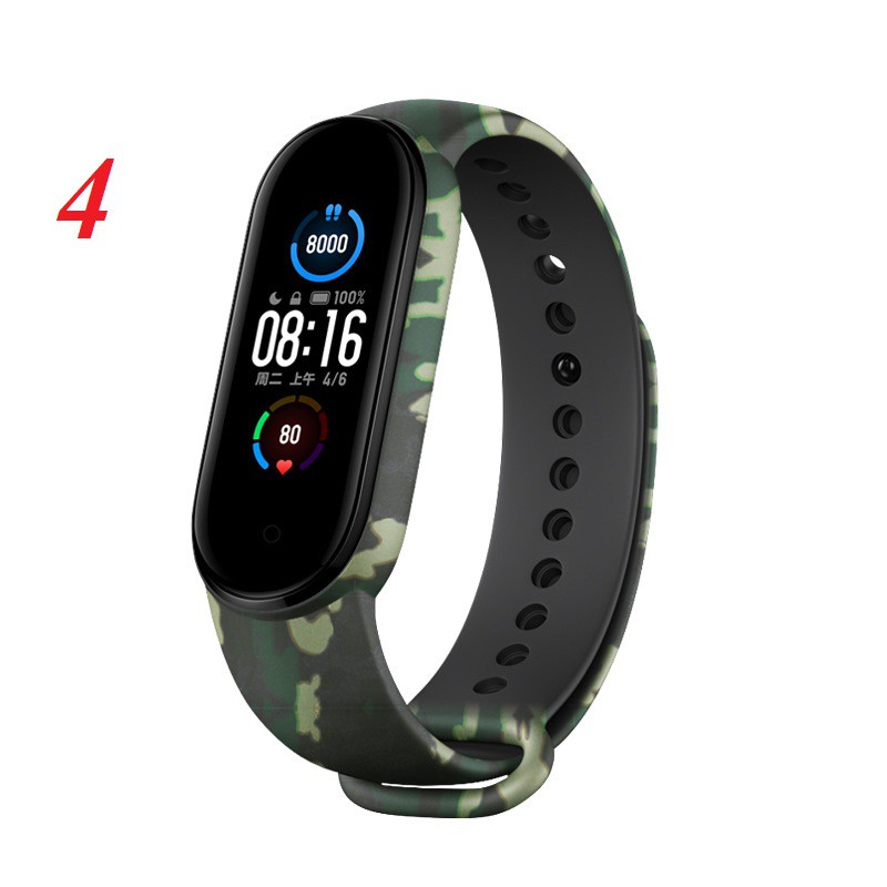 Xiaomi Miband 5 miband5/ Miband 6 / miband6 - Dây đeo thay thế silicon camo rằn ri phiên bản phong cách thời trang