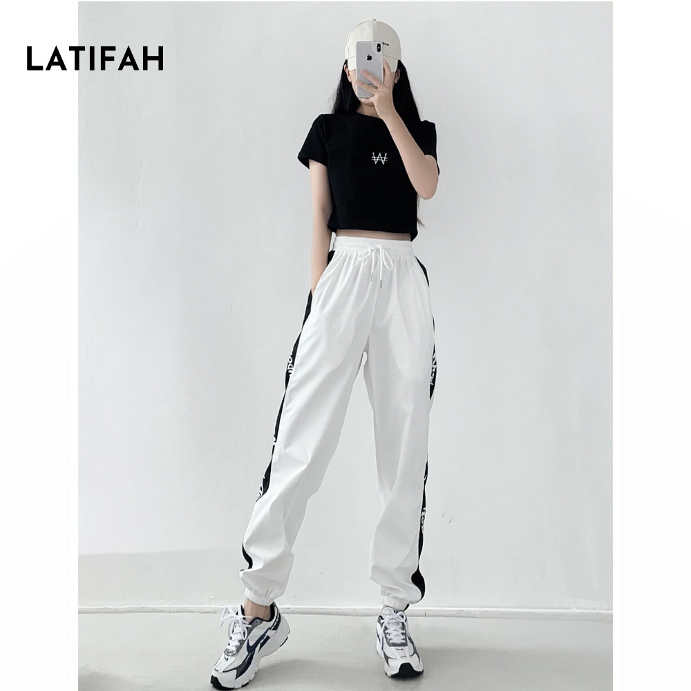 Áo thun croptop tay lỡ Latifah thêu chữ W AT015 chất vãi dày dặn co giãn 4 chiều