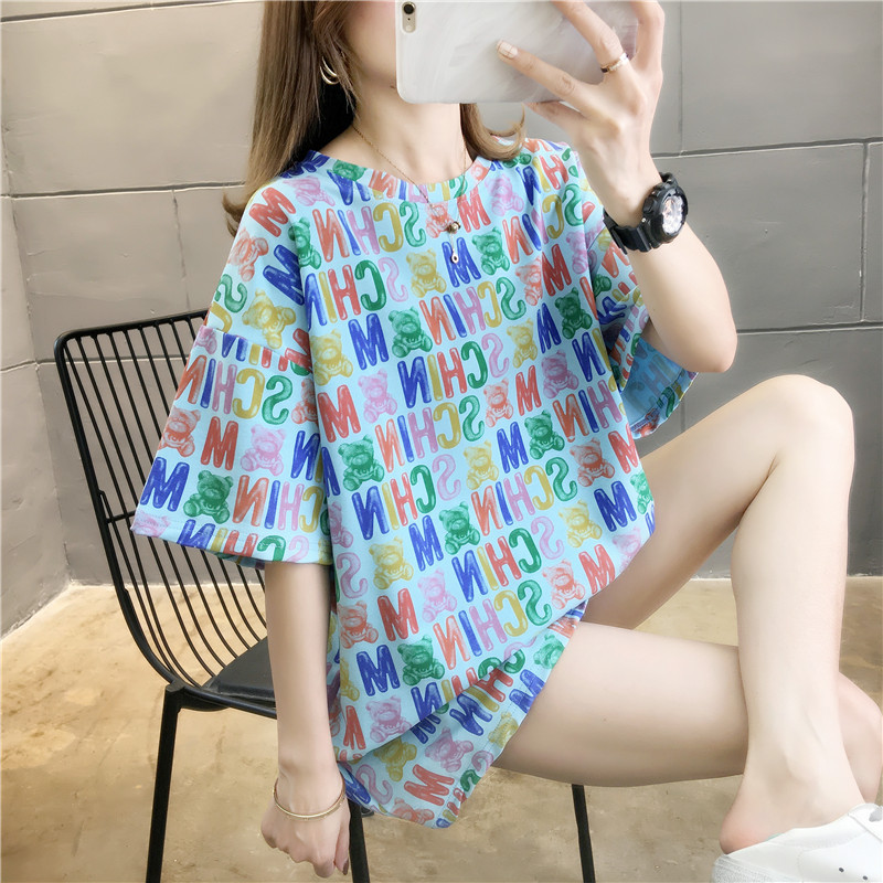 Áo Thun Nữ Ngắn Tay Dáng Dài Form Rộng Thời Trang Hàn