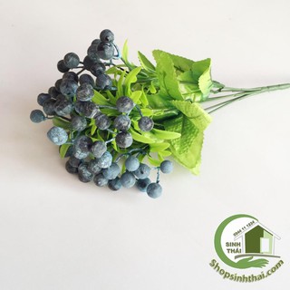 Cành trái cây giả - quả việt quất màu tím