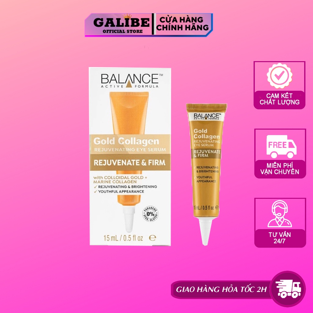 Serum tái tạo và dưỡng da mắt Balance Active Formula Gold Collagen Rejuvenating eye 15ml - GALIBE OFFICIAL STORE