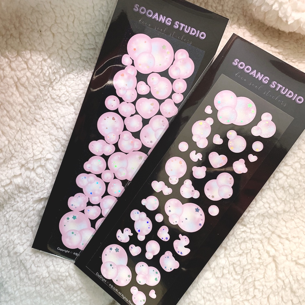 Miếng Dán Bong Bóng / Hình Dán Ba Chiều Hàn Quốc Dễ Thương / Tay Áo Tải Polco Tạp Chí DIY