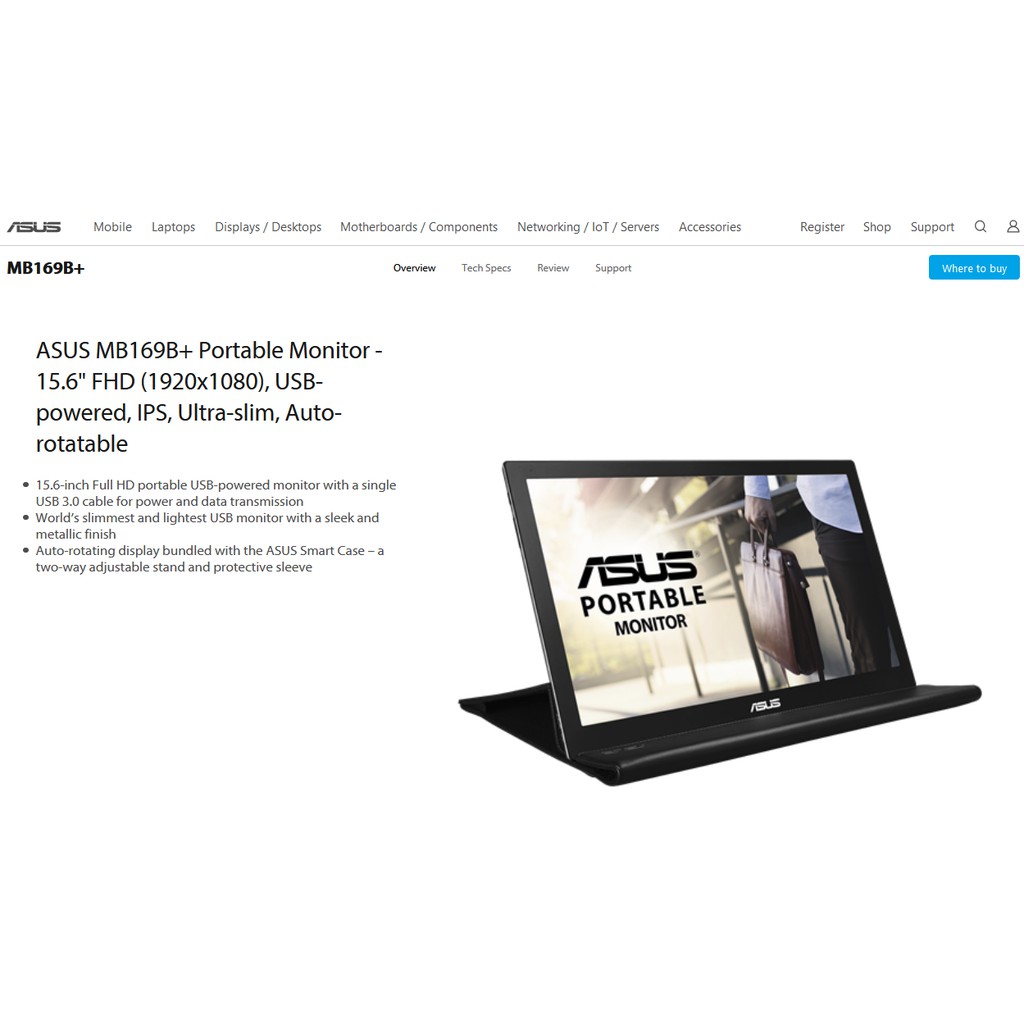 Màn Hình Di Động ASUS Zenscreen MB169B+ 15.6'' Full HD  - LCD PORTABLE | BigBuy360 - bigbuy360.vn