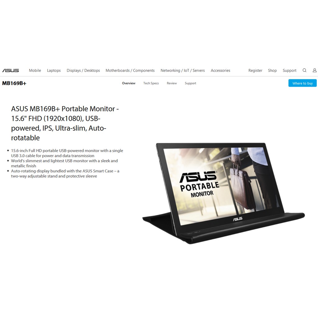 Màn Hình Di Động ASUS Zenscreen MB169B+ 15.6'' Full HD  - LCD PORTABLE