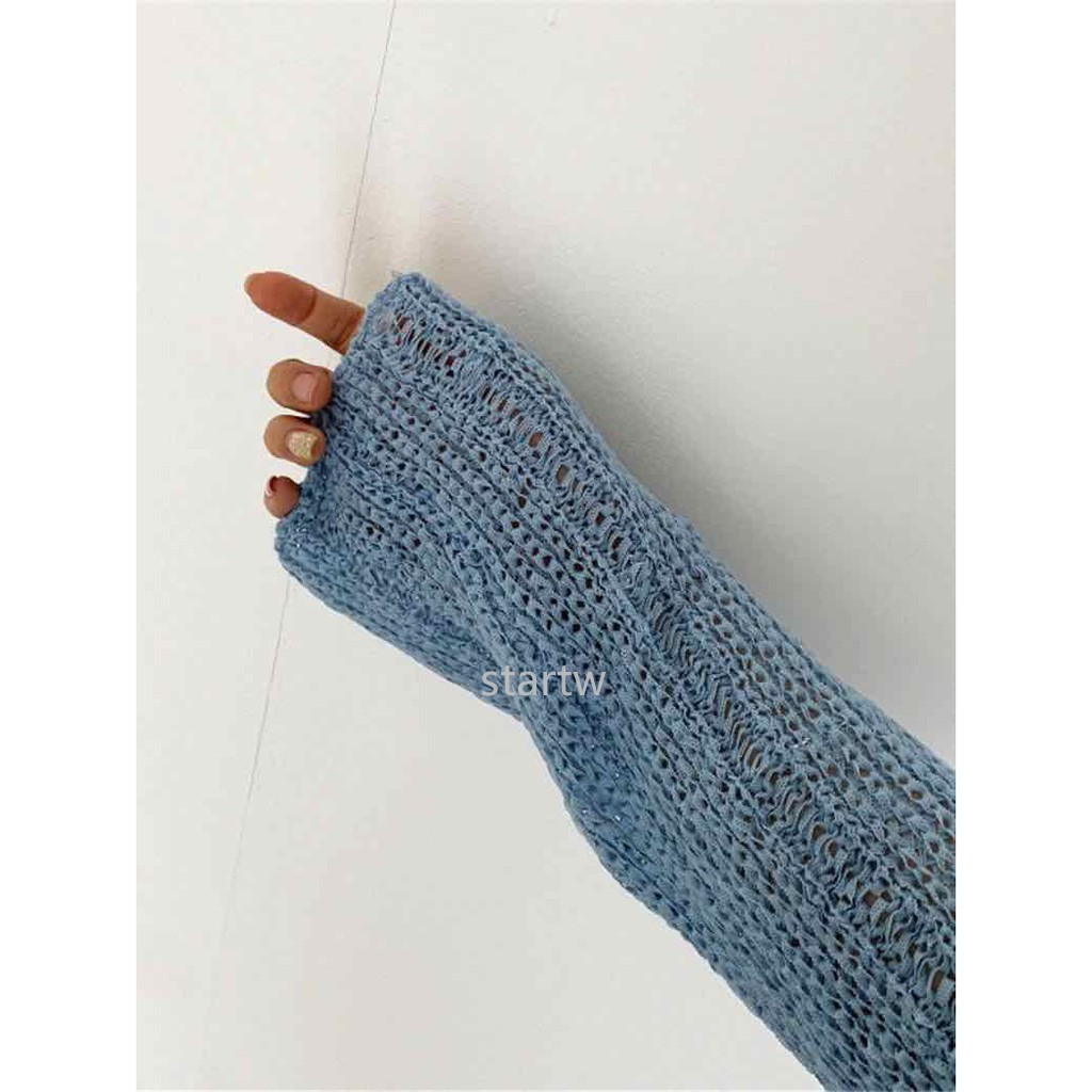 Áo len dệt kim mỏng tay dài dáng rộng thời trang tùy chọn màu sắc cho nữ | BigBuy360 - bigbuy360.vn