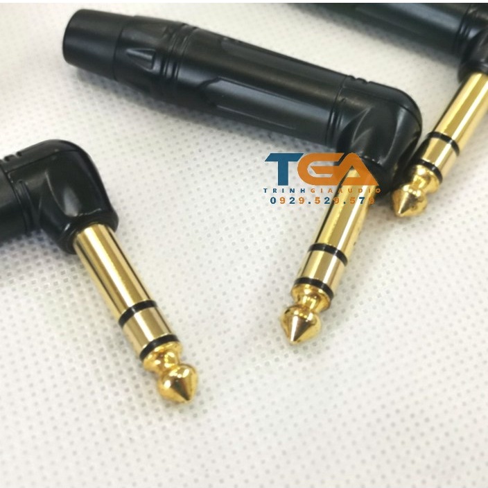 Jack rắc 6ly cong  strereo 3 khấc. Màu đen, Chính hãng SL