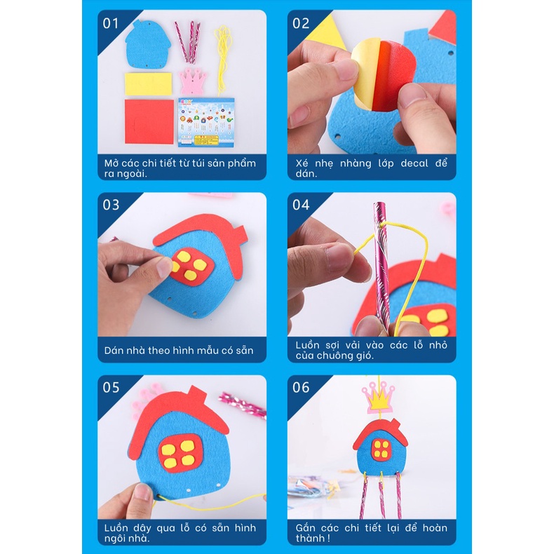 Chuông gió đồ chơi lắp ráp thủ công DIY cho trẻ em từ 3 tuổi
