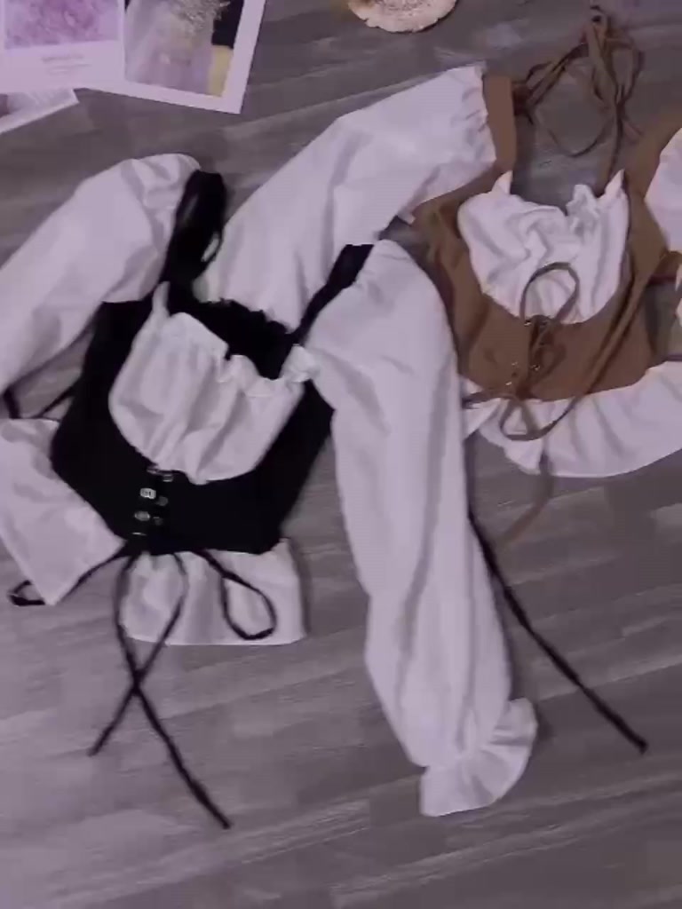 Áo kiểu nữ, áo tay dài nhún lưng phối màu VD947 | BigBuy360 - bigbuy360.vn