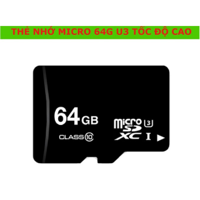 Thẻ nhớ MicroSDXC 64G dùng tốt cho Camera - Bảo hành 12 tháng