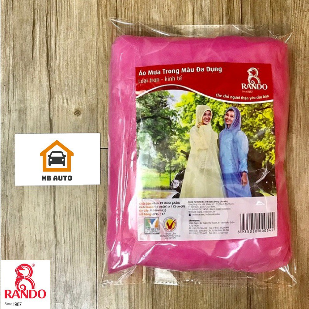 Áo mưa Rando trong màu đa dụng APEC-17 Size: XL (1m65 - 1m70)