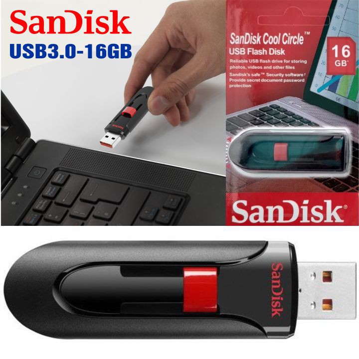 [Mã ELFLASH5 giảm 20K đơn 50K] USB 3.0/16GB SanDisk Chính Hãng – Cool Circle CZ60 – Bảo hành 5 năm | BigBuy360 - bigbuy360.vn