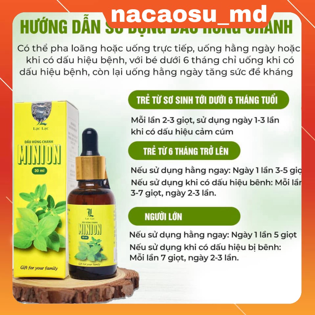 Dầu húng chanh Minion, tinh dầu húng chanh , tinh dầu tần dày lá ,Dầu húng chanh nguyên chất tự nhiên (hàng chính hãng)