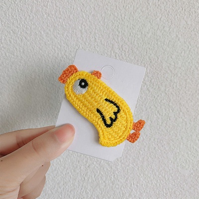 Kẹp tóc đan len hình dạng hoạt hình dễ thương phong cách Hàn Quốc