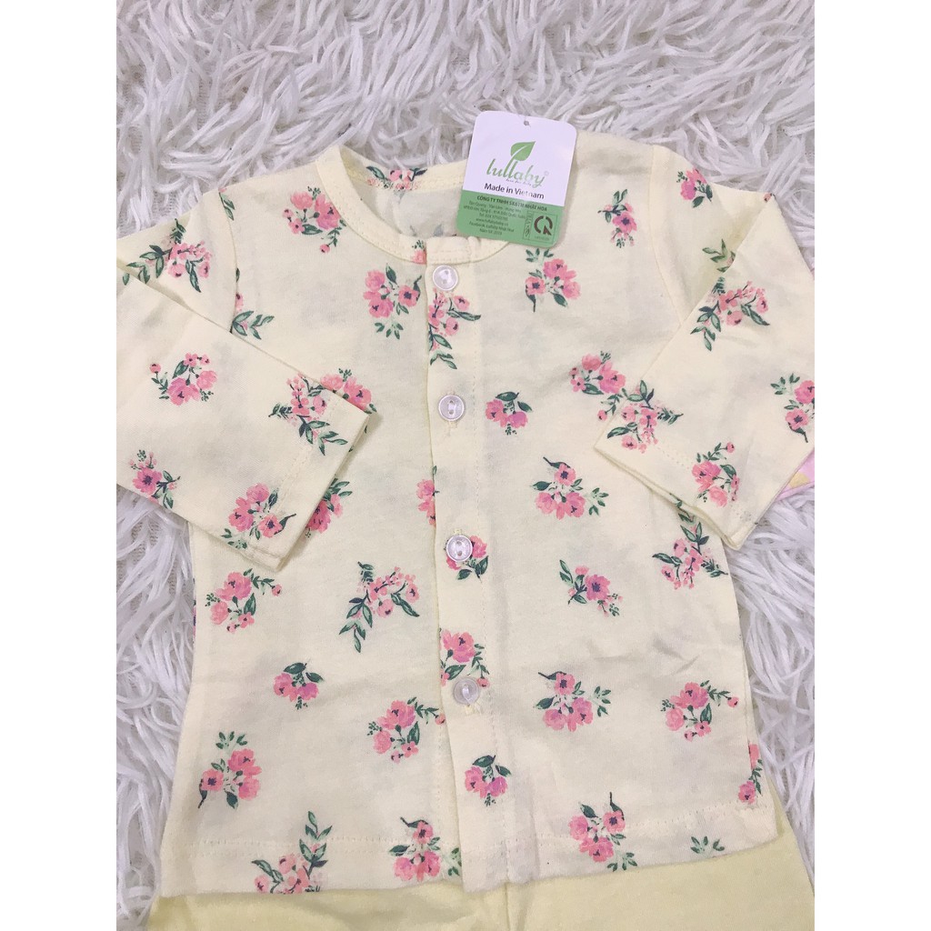 [MẪU MỚI NHẤT] Bộ sơ sinh dài tay LULLABY bé gái cotton mỏng cúc giữa siêu đẹp NEW