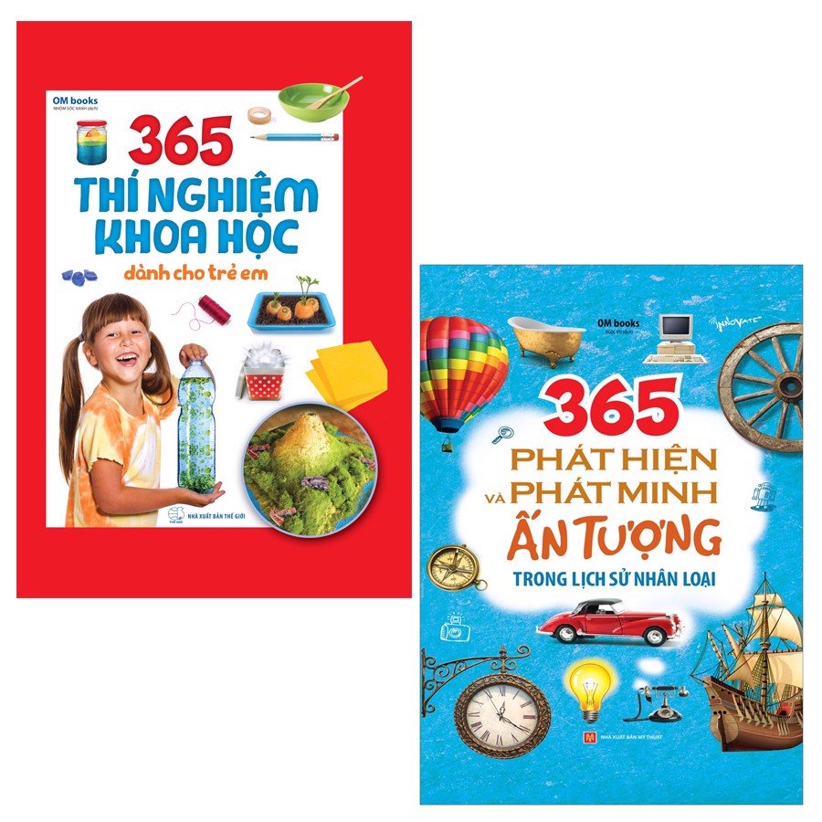 Sách -(combo 2 cuốn): 365 Phát Hiện Và Phát Minh Ấn Tượng Trong Lịch Sử Nhân Loại +365 Thí Nghiệm Khoa Học Dành Cho  Trẻ
