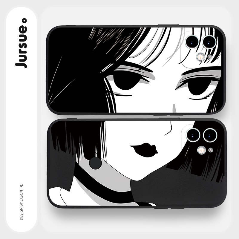 Ốp lưng JURSUE chống bẩn hoạt hình dễ thương đẹp cho iPhone 13 12 11 Pro Max SE 2020 X XR XS ip 8 7 6 6S Plus kute Y1682