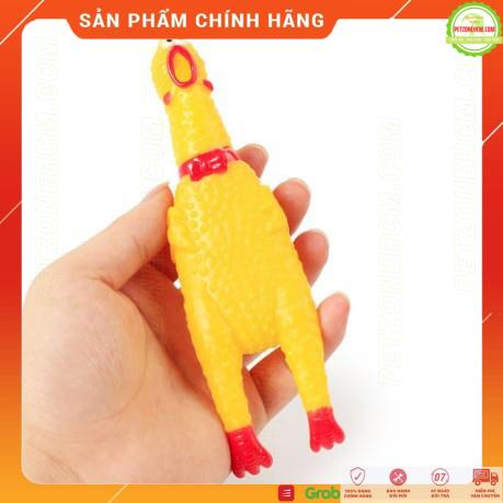 Đồ chơi tương tác chó mèo  FREESHIP  đồ chơi Con gà phát âm thanh chút chít có 3 size tương tác với thú cưng