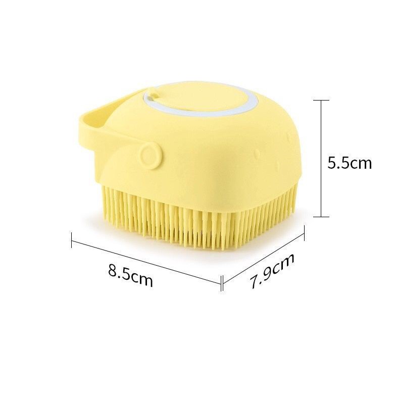 *Hoả Tốc* Bàn Chải Tắm/Bông Tắm Silicon Tạo Bọt Matxa Cho Chó Mèo có Chỗ Đựng Sữa Tắm