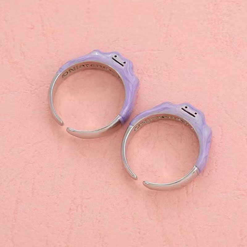 ✨✨Nhẫn hình quái vật mặt cười màu tím đáng yêu thời trang